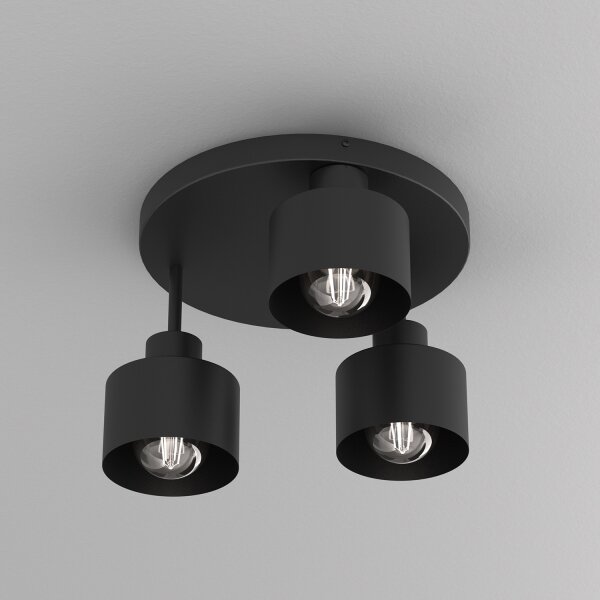 Plafoniera PARKLA 3xE27/15W/230V nero