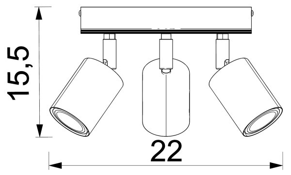 Faretto TULON 3xGU10/8W/230V bianco/quercia