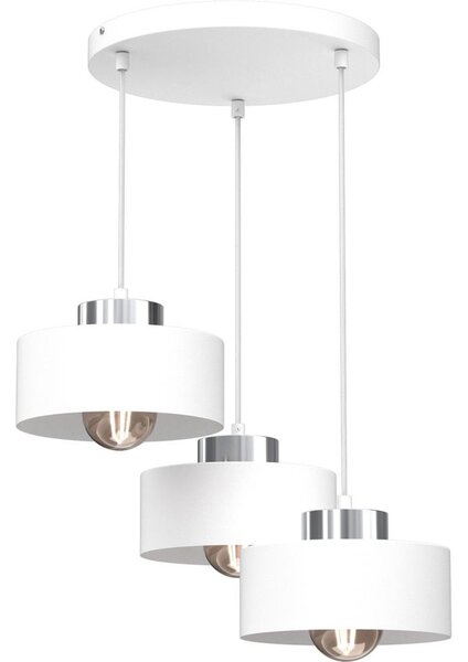 Lampadario a sospensione con filo MARTI 3xE27/15W/230V bianco/cromo