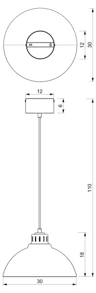 Lampadario a cavo SVEN 1xE27/15W/230V rosso
