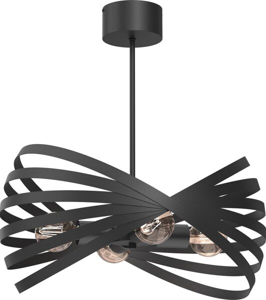 Lampadario a sospensione con supporto rigido SPARKLE 4xE27/15W/230V nero