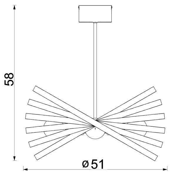 Lampadario a sospensione con supporto rigido SPARKLE 4xE27/15W/230V nero/oro