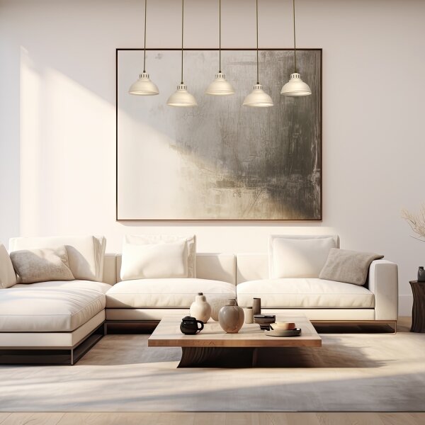 Lampadario a sospensione con filo SVEN 5xE27/15W/230V beige
