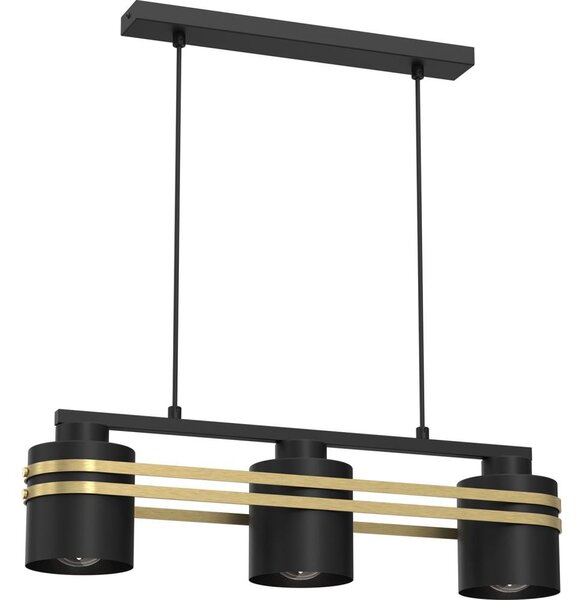 Lampadario a sospensione con filo SCOT 3xE27/15W/230V nero/oro