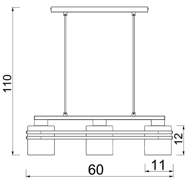 Lampadario a sospensione con filo SCOT 3xE27/15W/230V nero/oro