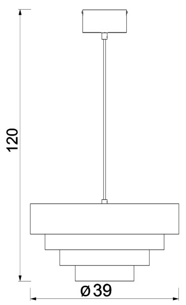 Lampadario a sospensione con filo RINGS 1xE27/15W/230V ottone