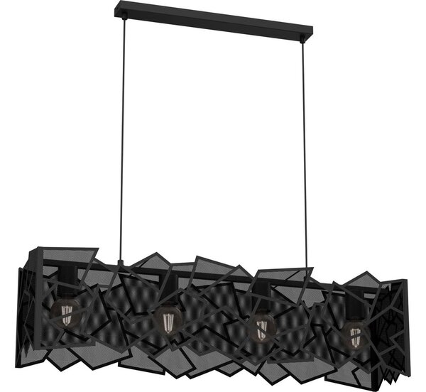 Lampadario a sospensione con filo CAMO 4xE27/15W/230V nero