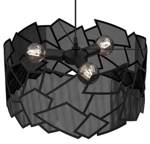 Lampadario a sospensione con filo CAMO 3xE27/15W/230V nero