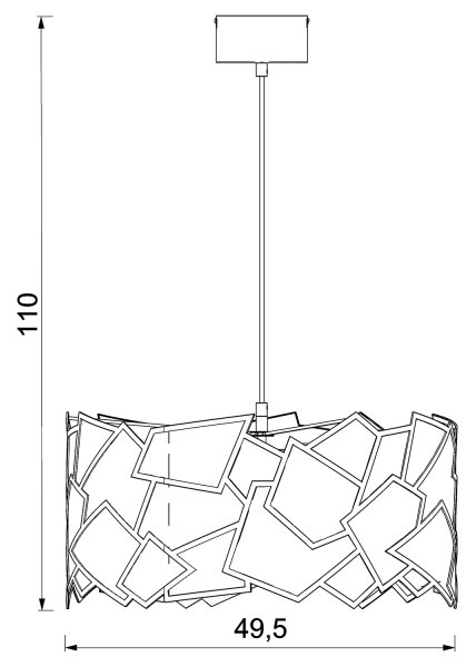 Lampadario a sospensione con filo CAMO 3xE27/15W/230V nero