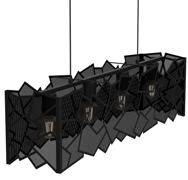 Lampadario a sospensione con filo CAMO 4xE27/15W/230V nero