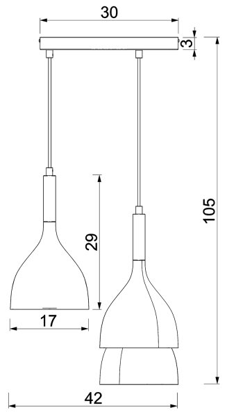 Lampadario a sospensione con filo NOAK 3xE27/15W/230V beige/oro