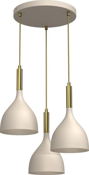 Lampadario a sospensione con filo NOAK 3xE27/15W/230V beige/oro