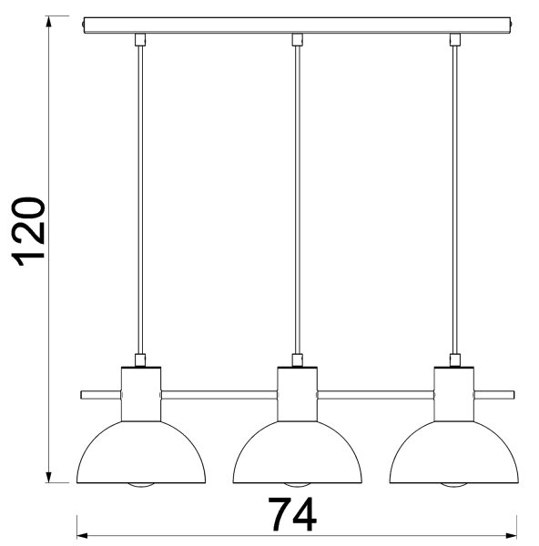 Lampadario a sospensione con filo ESTATE MINI 3xE27/15W/230V blu