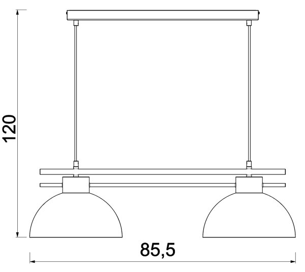 Lampadario a sospensione con filo ESTATE 2xE27/15W/230V blu