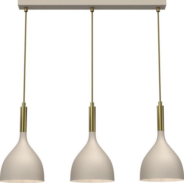 Lampadario a sospensione con filo NOAK 3xE27/15W/230V beige/oro