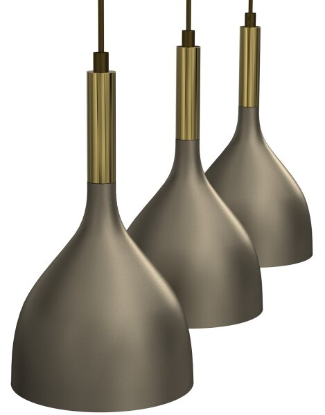 Lampadario a sospensione con filo NOAK 3xE27/15W/230V ottone/oro