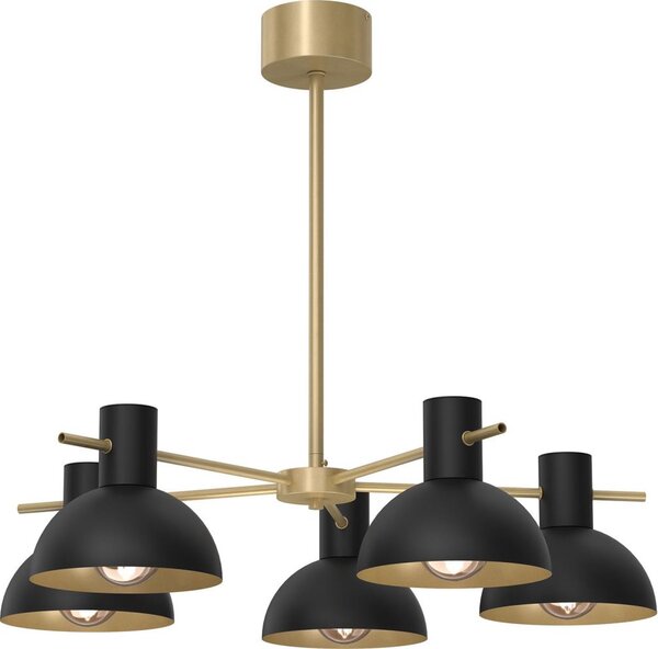 Lampadario a sospensione con supporto rigido ESTATE MINI 5xE27/15W/230V nero