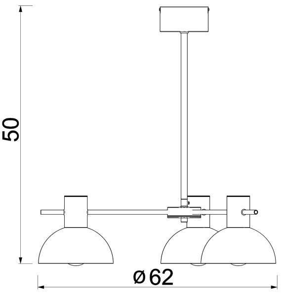 Lampadario a sospensione con supporto rigido ESTATE MINI 3xE27/15W/230V nero
