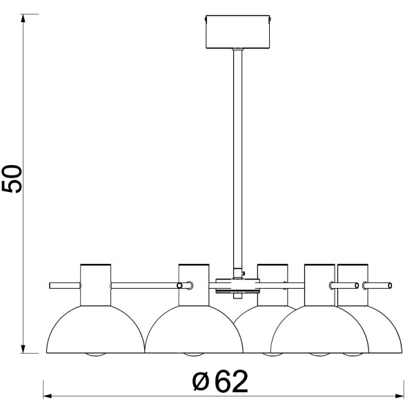 Lampadario a sospensione con supporto rigido ESTATE MINI 5xE27/15W/230V nero