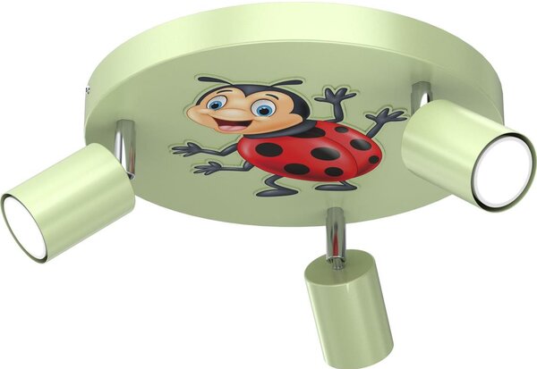 Luce Spot per bambini FUN 3xGU10/8W/230V verde/ladybug