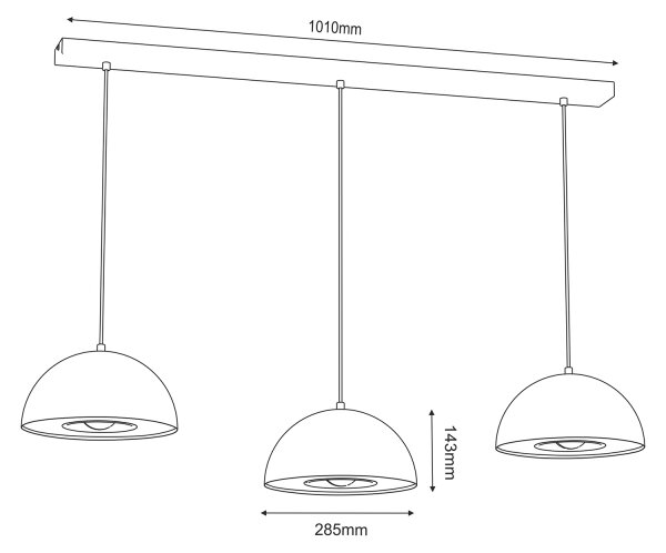 Lampadario a sospensione con filo ELGUND 3xE27/15W/230V beige