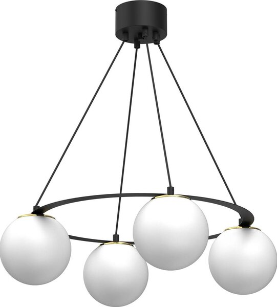 Lampadario a sospensione con filo BALLO 4xE27/15W/230V nero/bianco