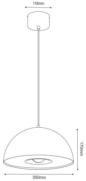 Lampadario a sospensione con filo ELGUND 1xE27/15W/230V ottone