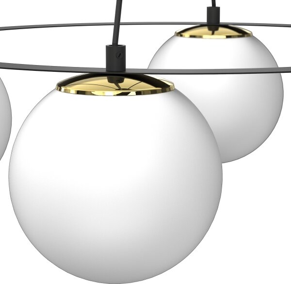 Lampadario a sospensione con filo BALLO 4xE27/15W/230V nero/bianco