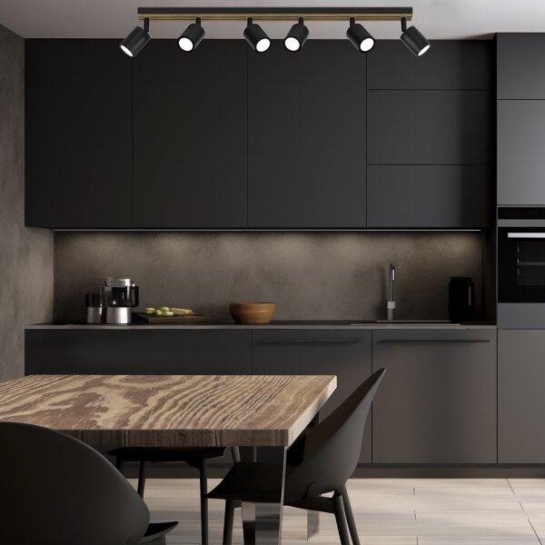 Faretto TERRA 6xGU10/8W/230V nero/quercia