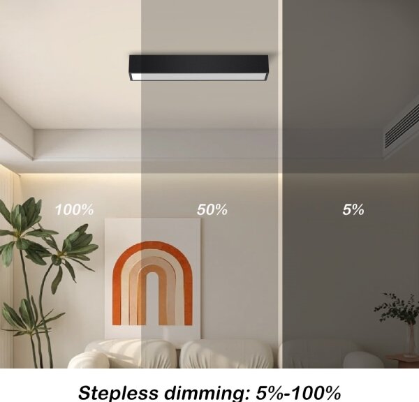Immax NEO 07254L - Luce LED dimmerabile LUNGO 20W/230V Wi-Fi Tuya nero + +TC