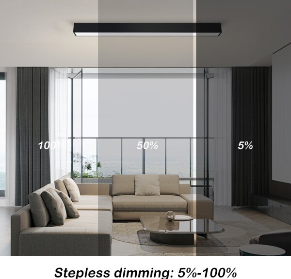 Immax NEO 07255L - Luce LED dimmerabile LUNGO 20W/230V Wi-Fi Tuya nero + +TC