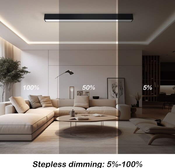 Immax NEO 07256L - Luce LED dimmerabile LUNGO 38W/230V Wi-Fi Tuya nero + +TC