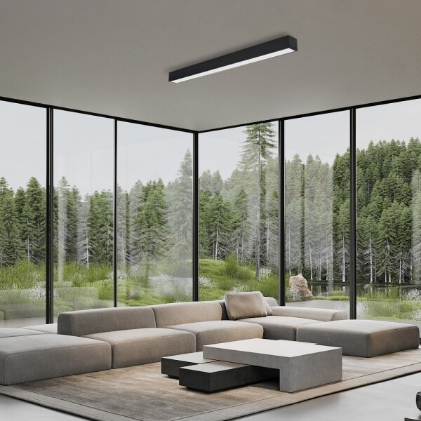 Immax NEO 07256L - Luce LED dimmerabile LUNGO 38W/230V Wi-Fi Tuya nero + +TC