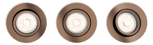Philips 50393/05/PN - SET 3x Lampada da incasso DONEGAL 1xGU10/5,5W/230V