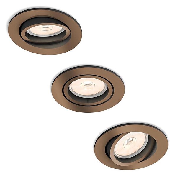 Philips 50393/05/PN - SET 3x Lampada da incasso DONEGAL 1xGU10/5,5W/230V