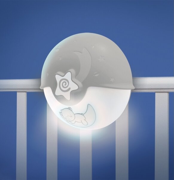Infantino - Lampada per bambini piccola con proiettore 3xAA grigio