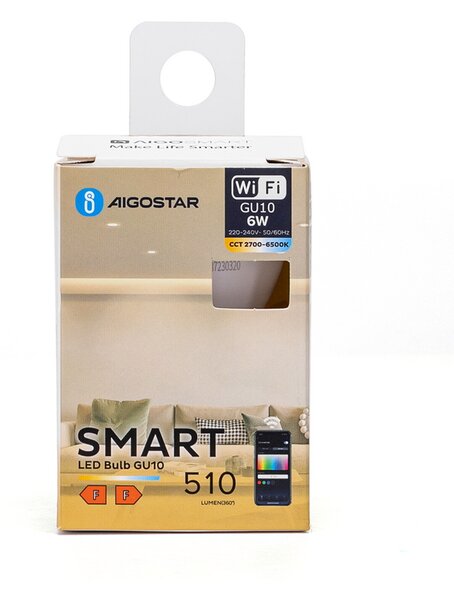 Faretto Led Smart GU10 6W WiFi CCT luce regolabile e dimmerabile Aigostar