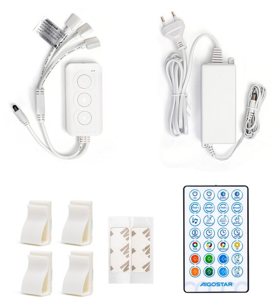Striscia Led Smart 12V 48W 3×5 metri WiFi RGB luce regolabile e dimmerabile con telecomando Aigostar
