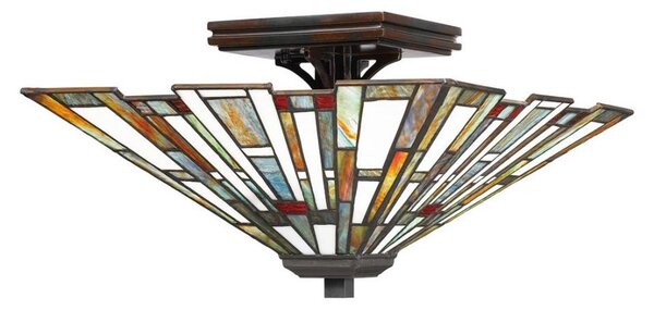 Quoizel QZ-MAYBECK-F - Plafoniera Tiffany MAYBECK 2xE27/60W/230V