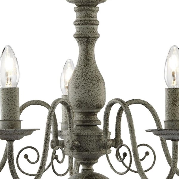 Searchlight - Lampadario a sospensione con catena GREYTHORNE 5xE14/40W/230V