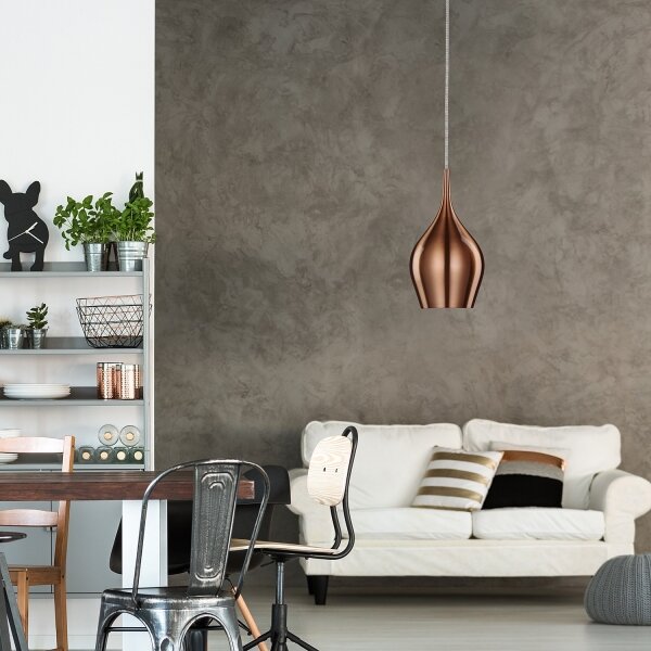 Searchlight 6461-12CU - Lampadario a sospensione con filo VIBRANT 1xE14/60W/230V metallico rosa