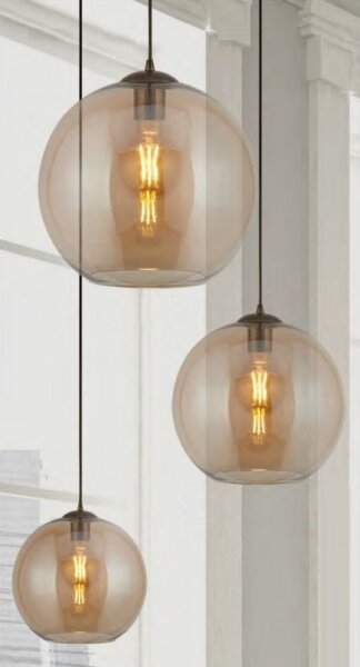 Searchlight 1632AM - Lampadario a sospensione con filo BALL 1xE27/60W/230V marrone