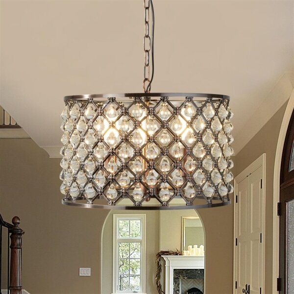 Searchlight 7813-3CU - Lampadario di cristallo a sospensione con catena MARQUISE 3xE14/40W/230V