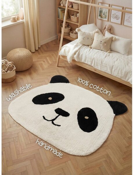 Tappeto per bambini nero/color crema in cotone lavabile/tessuto a mano 103x120 cm Snuggle Patsy – Hanse Home