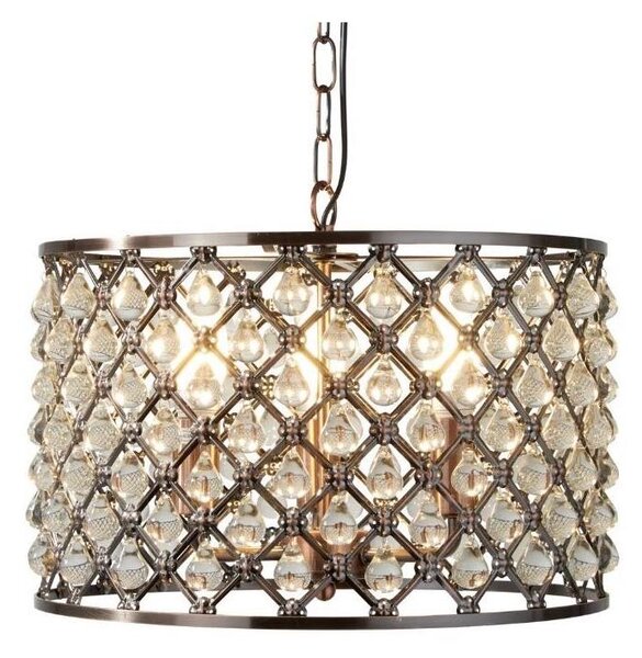 Searchlight 7813-3CU - Lampadario di cristallo a sospensione con catena MARQUISE 3xE14/40W/230V