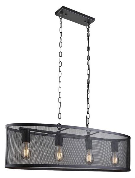 Searchlight - Lampadario a sospensione con catena FISHNET 4xE27/60W/230V nero
