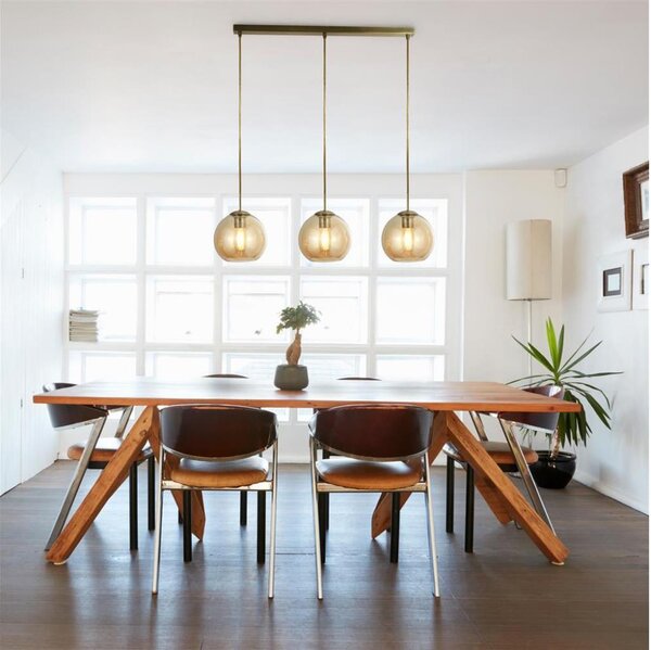 Searchlight 1623-3AM - Lampadario a sospensione con filo PENDANT 3xE27/40W/230V oro