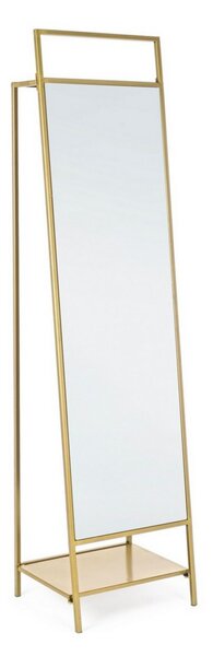 Specchio con Porta Abiti Ekbal Oro in Acciaio