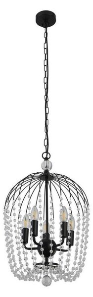Searchlight 30216-5BK - Lampadario a sospensione con catena SHOWER 5xE14/60W/230V nero