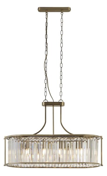 Searchlight 8095-5AB - Lampadario a sospensione con catena VICTORIA 5xE27/60W/230V ottone